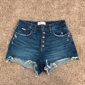 High Rise Mom Shorts Button Front Fly Curve Love
